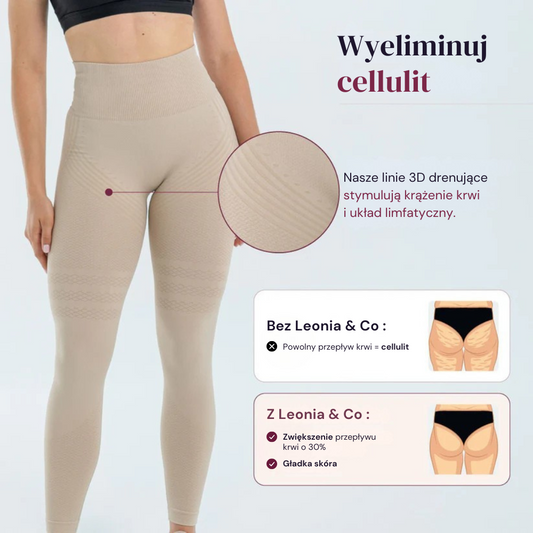 Legginsy modelujące 3D | Beżowe