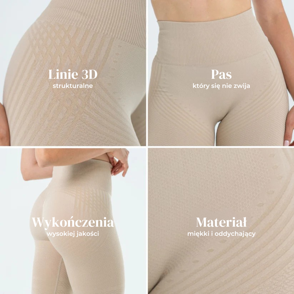 Legginsy modelujące 3D | Beżowe