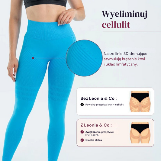 Legginsy modelujące 3D | Niebieskie
