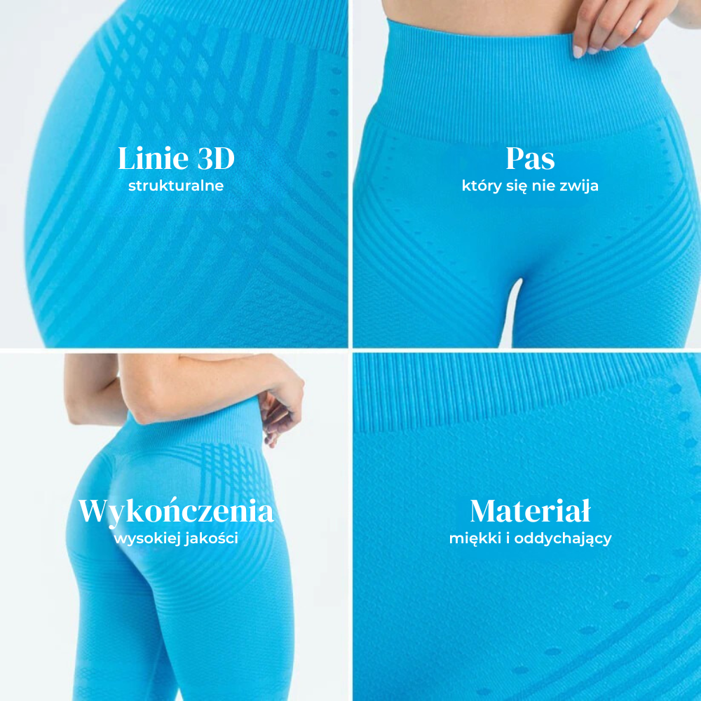 Legginsy modelujące 3D | Niebieskie