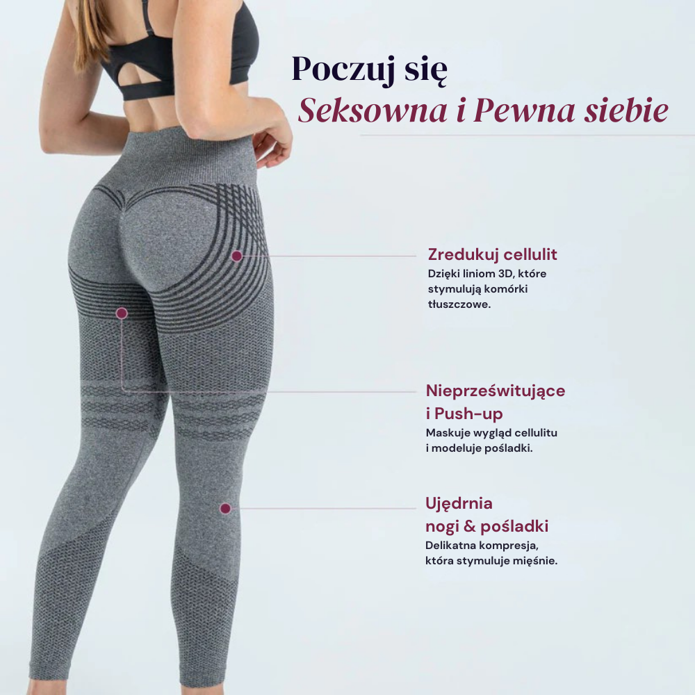 Legginsy modelujące 3D | Szare