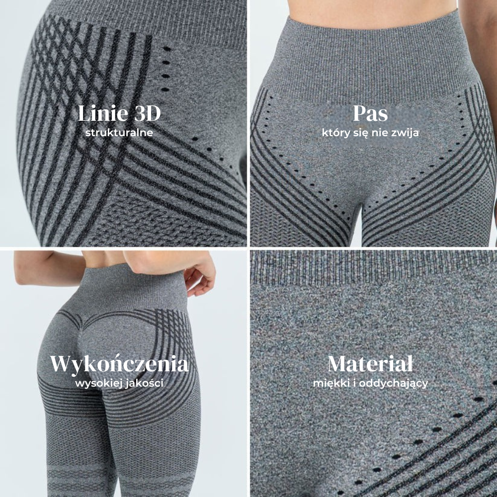 Legginsy modelujące 3D | Szare