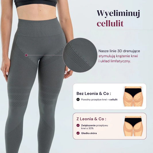Legginsy modelujące 3D | Ciemnoszare