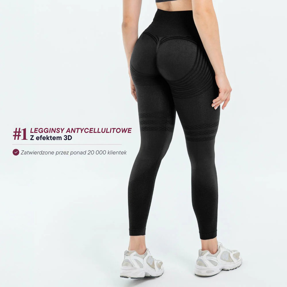 Legginsy modelujące 3D | Czarne