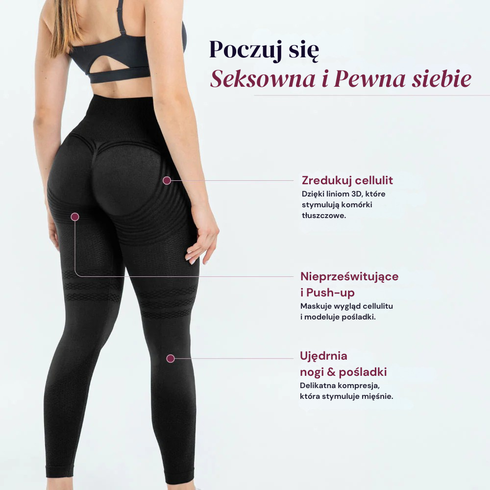 Legginsy modelujące 3D | Czarne