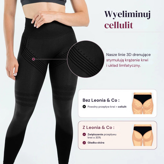 Legginsy modelujące 3D | Czarne