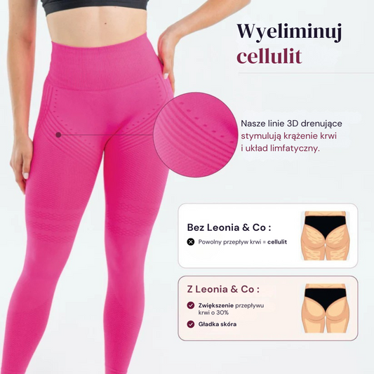 Legginsy modelujące 3D | Różowe
