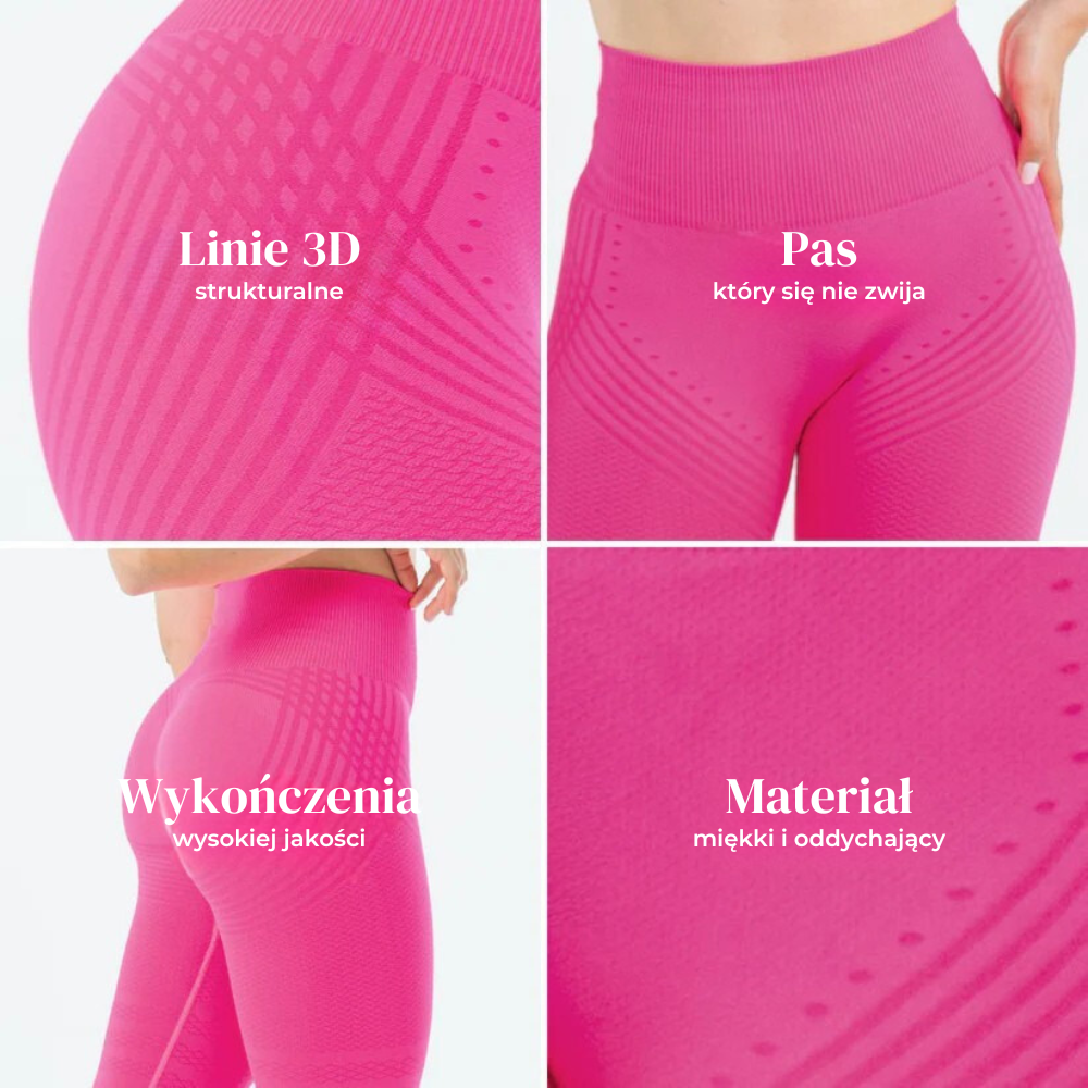 Legginsy modelujące 3D | Różowe