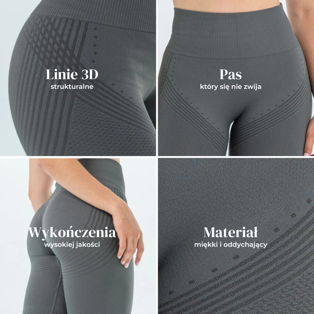 Legginsy modelujące 3D | Ciemnoszare