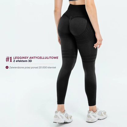 Legginsy modelujące 3D | Czarne