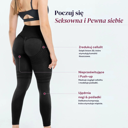 Legginsy modelujące 3D | Czarne